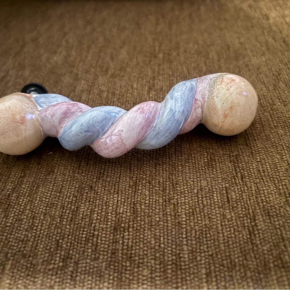 MacKenzie-Childs Twisted cabinet drawer pull Handle w hardware blue orange pink